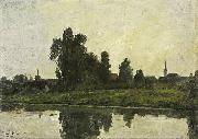 Paul Baum Landschaft am Fluss vor Gent France oil painting artist